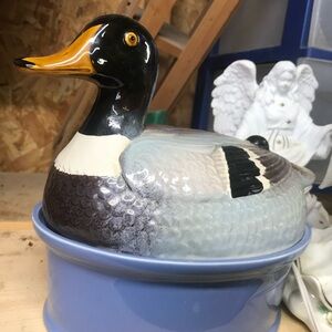 Duck Shaped Ceramic Cookie Jar